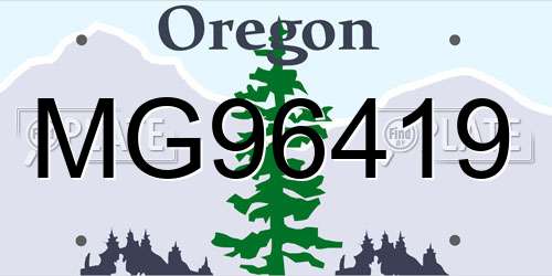 MG96419 Oregon License Plate