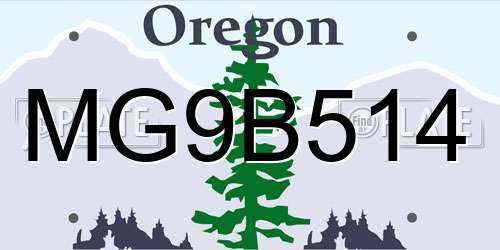 MG9B514 Oregon License Plate