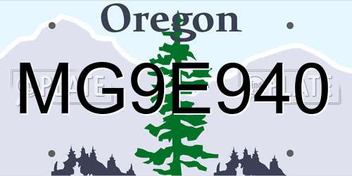 MG9E940 Oregon License Plate
