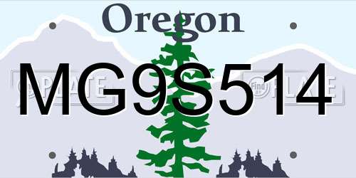 MG9S514 Oregon License Plate