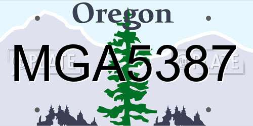MGA5387 Oregon License Plate