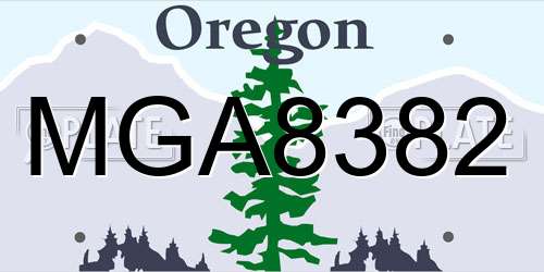 MGA8382 Oregon License Plate