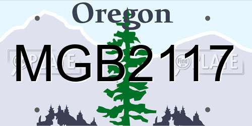 MGB2117 Oregon License Plate