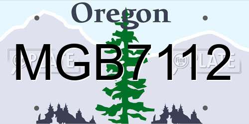MGB7112 Oregon License Plate