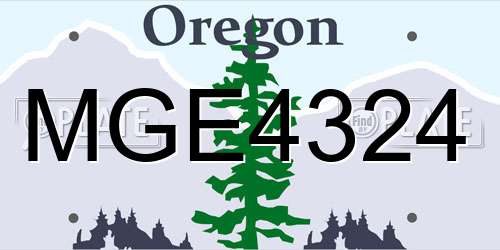 MGE4324 Oregon License Plate