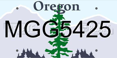 MGG5425 Oregon License Plate