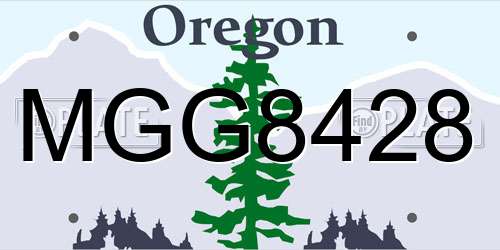 MGG8428 Oregon License Plate