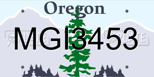 MGI3453 Oregon License Plate