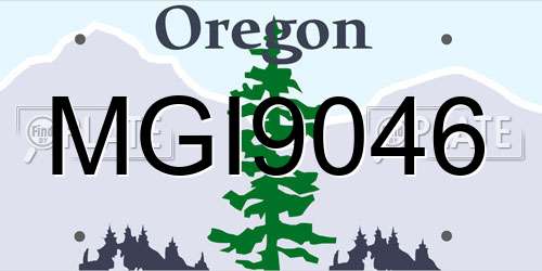 MGI9046 Oregon License Plate