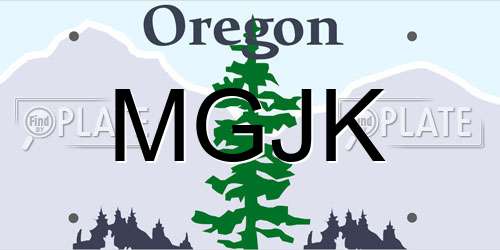 MGJK Oregon License Plate