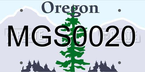 MGS0020 Oregon License Plate