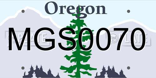MGS0070 Oregon License Plate