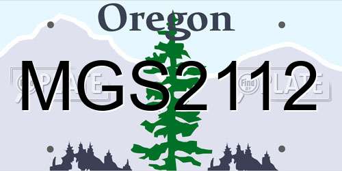 MGS2112 Oregon License Plate