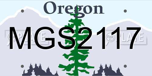 MGS2117 Oregon License Plate
