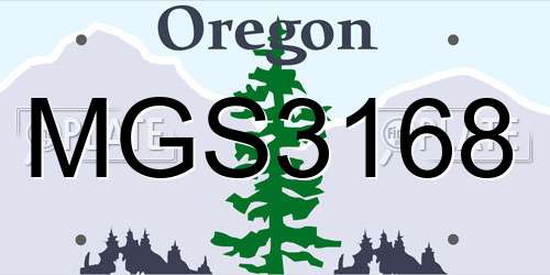 MGS3168 Oregon License Plate
