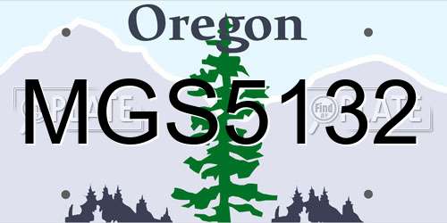 MGS5132 Oregon License Plate