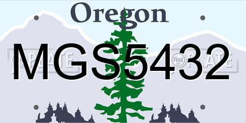 MGS5432 Oregon License Plate