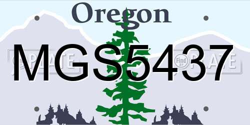MGS5437 Oregon License Plate