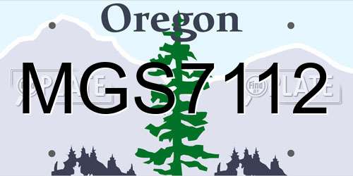 MGS7112 Oregon License Plate