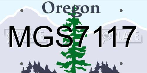 MGS7117 Oregon License Plate