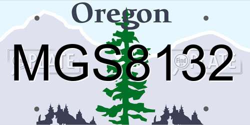 MGS8132 Oregon License Plate