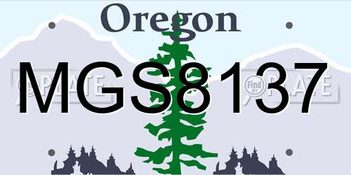 MGS8137 Oregon License Plate