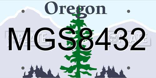 MGS8432 Oregon License Plate