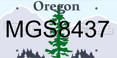 MGS8437 Oregon License Plate