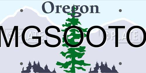 MGSOOTO Oregon License Plate