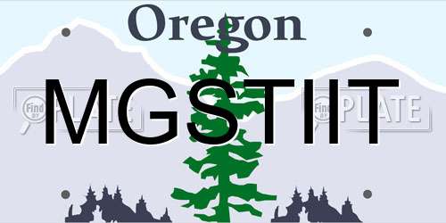 MGSTIIT Oregon License Plate