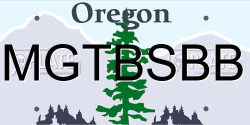 MGTBSBB Oregon License Plate