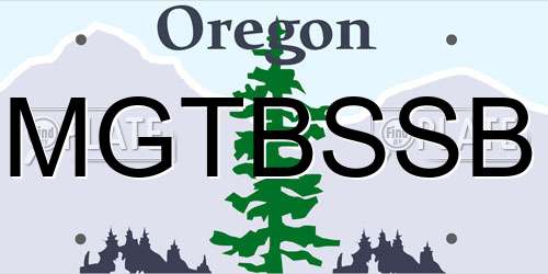 MGTBSSB Oregon License Plate