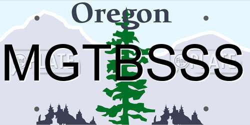 MGTBSSS Oregon License Plate