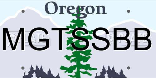 MGTSSBB Oregon License Plate
