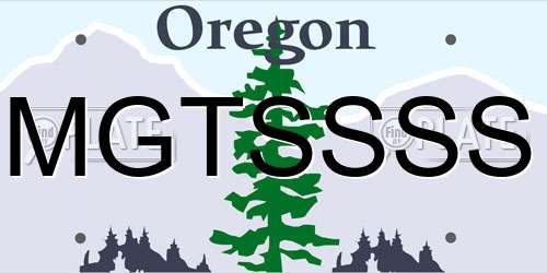 MGTSSSS Oregon License Plate