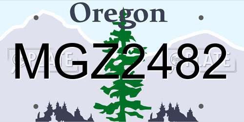 MGZ2482 Oregon License Plate
