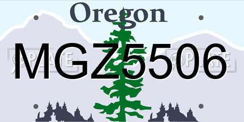 MGZ5506 Oregon License Plate