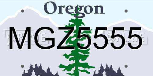 MGZ5555 Oregon License Plate