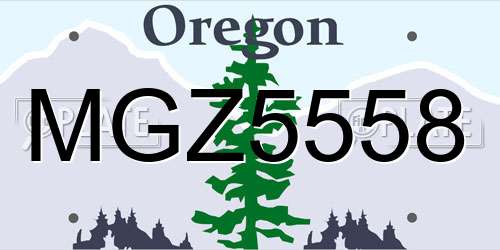 MGZ5558 Oregon License Plate