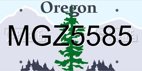 MGZ5585 Oregon License Plate