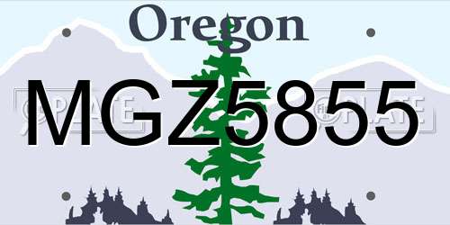 MGZ5855 Oregon License Plate