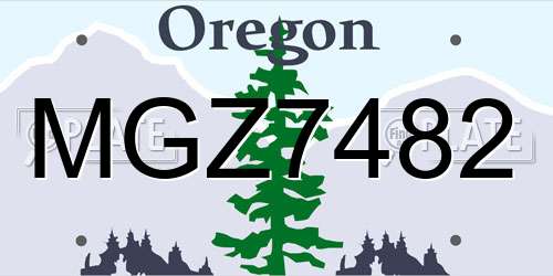 MGZ7482 Oregon License Plate