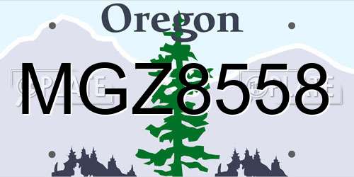 MGZ8558 Oregon License Plate