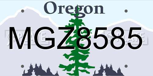 MGZ8585 Oregon License Plate