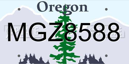 MGZ8588 Oregon License Plate