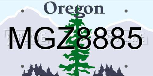 MGZ8885 Oregon License Plate