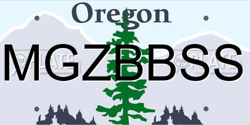 MGZBBSS Oregon License Plate