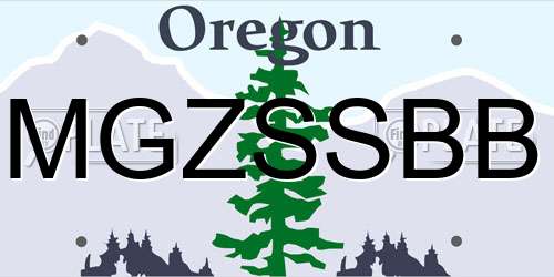MGZSSBB Oregon License Plate