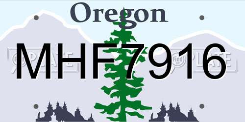 MHF7916 Oregon License Plate