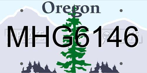 MHG6146 Oregon License Plate